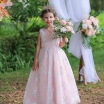 Robe ceremonie fille rose poudre