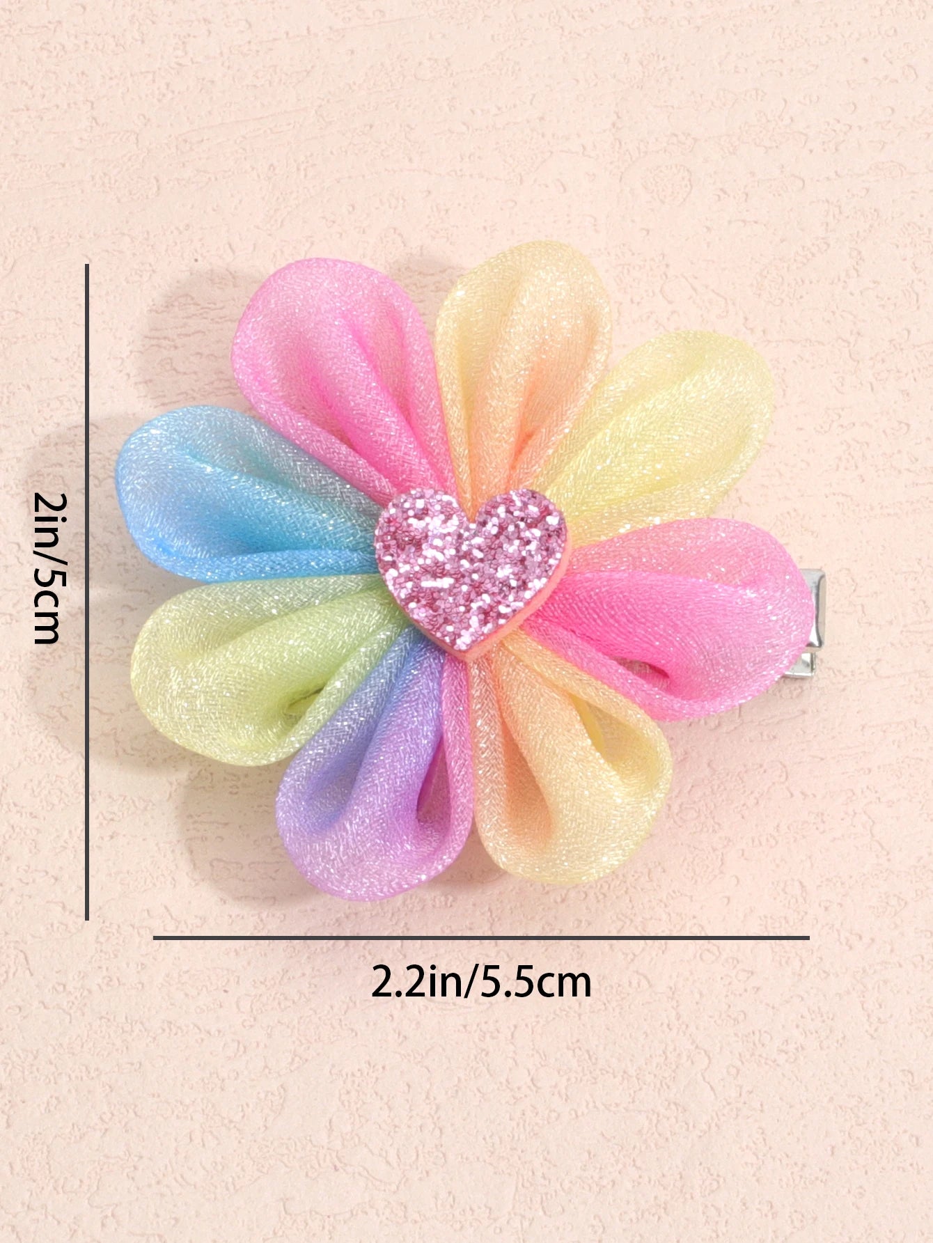 Accessoires cheveux de Cérémonie duo de barrettes florales colorées enfant – Image 9