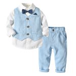 Tenue bapteme garcon bleu